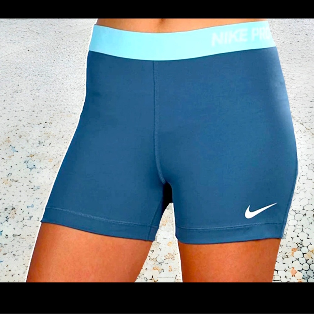 NIKE PRO Dri-Fit 3.0'' Compression Yoga/Gym Shorts-Teal/Blue 696358-305 Sz L